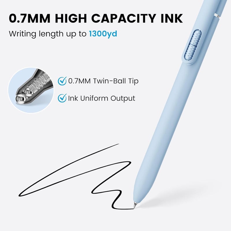 Jimmidda - 12 Pack Gel Pens, 0.7mm Black Ink Fine Point Smooth Writing with Aesthetic Highlighters, Quick-dry Long-lasting Pens Set for Journaling School Office Supplies(6 Pens + 6 Highlighters) - Image 3